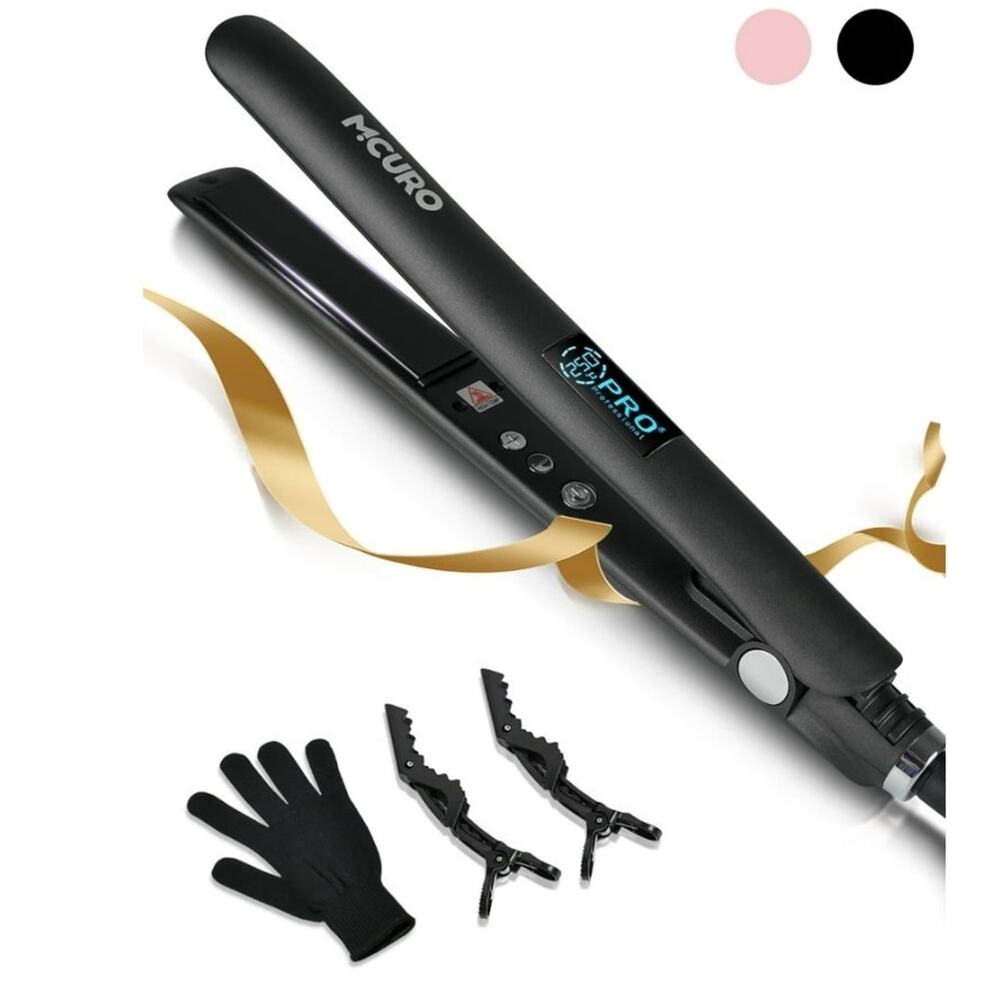MCURO 1 inch Hair Straightener, Flat Iron for Hair Infused with Keratin, Dual... - Picture 9 of 9